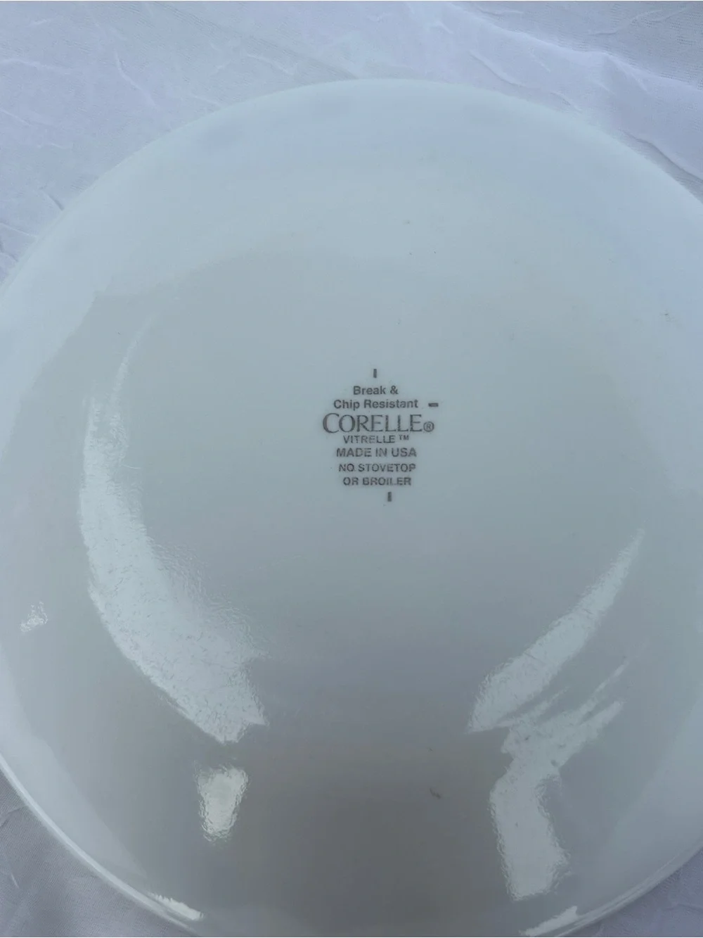 Corelle White Dinner Plates with Brown and Olive Square Accent